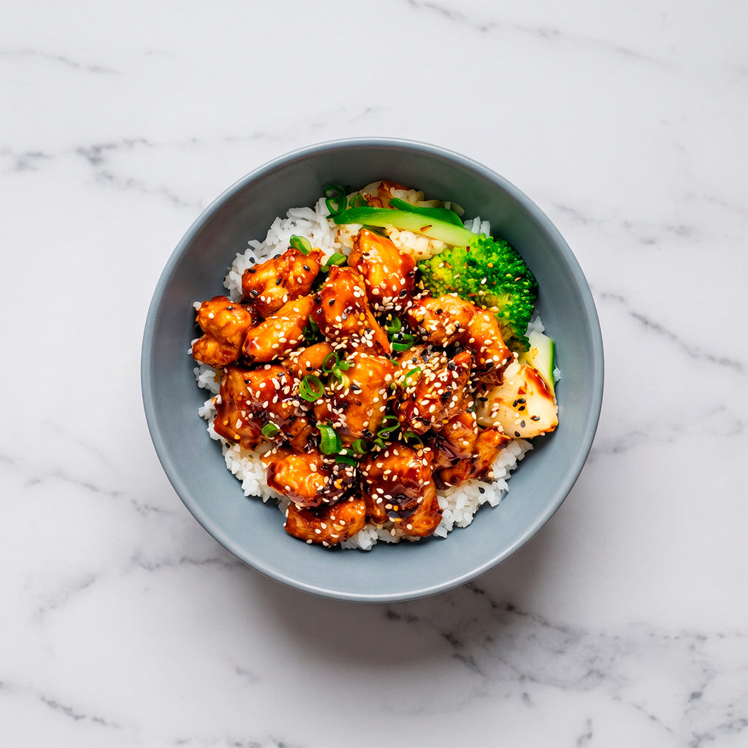 Bowl de pollo teriyaki con arroz