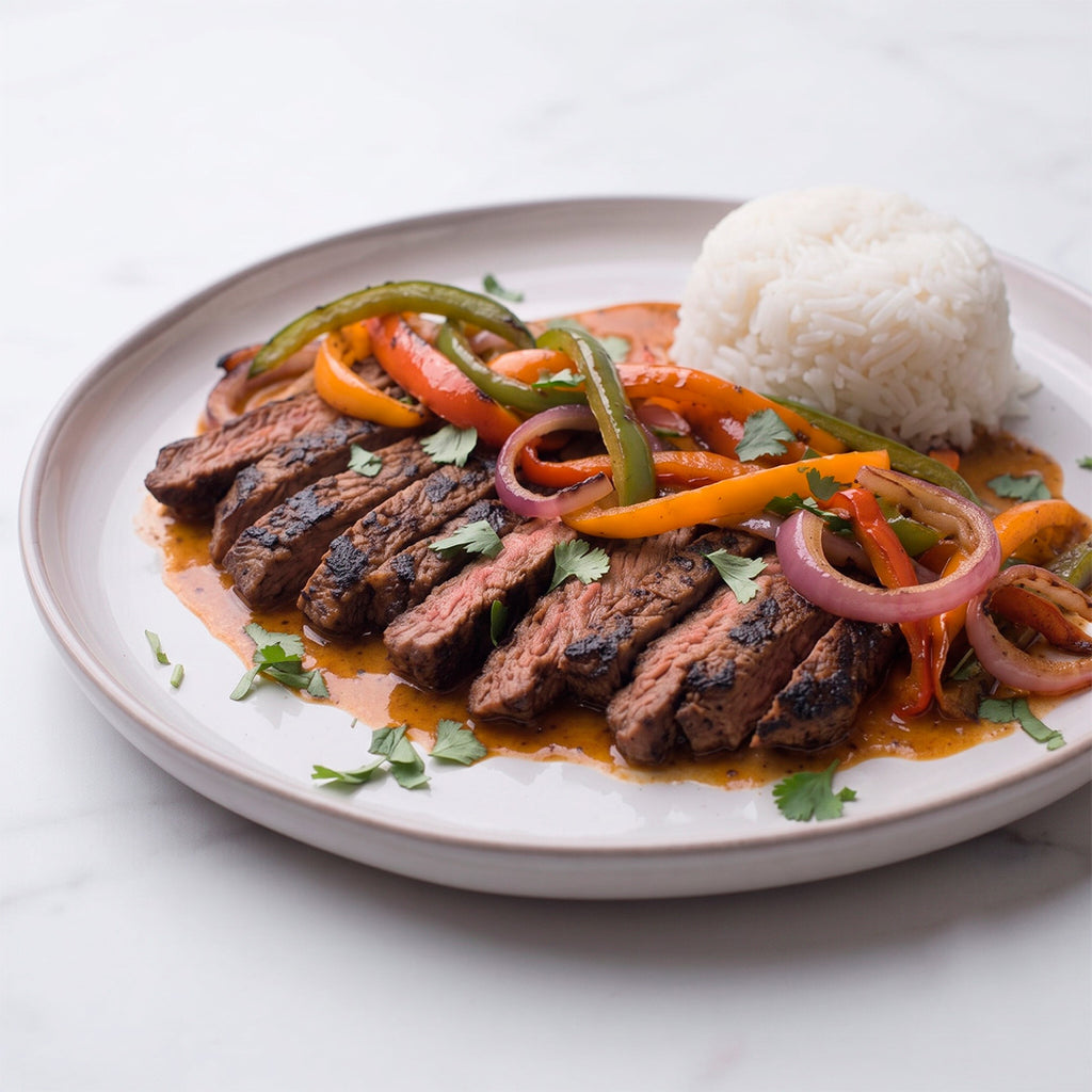 Fajitas de res con pimientos