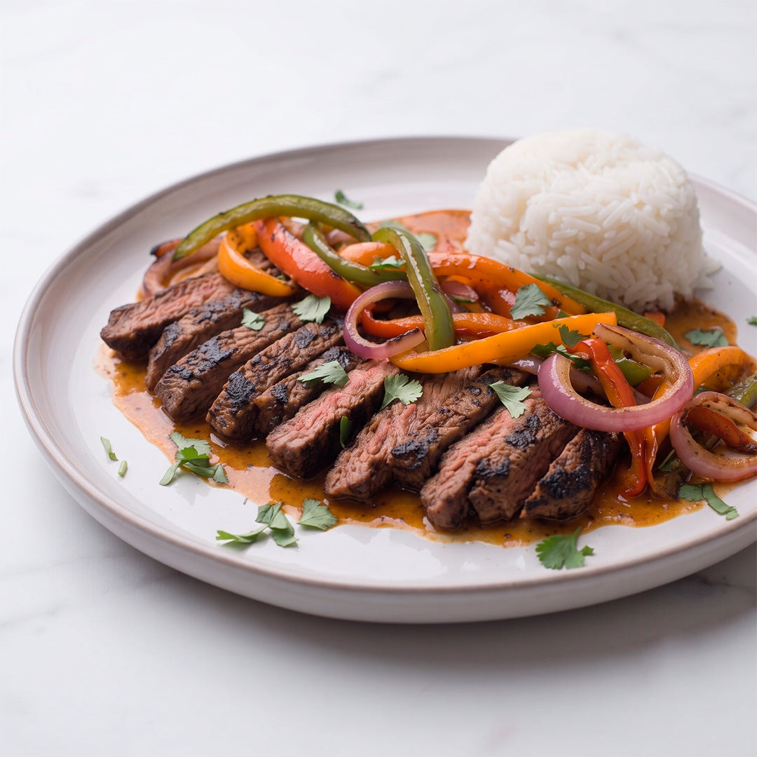 Fajitas de res con pimientos