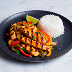 Fajitas de pollo con pimientos al grill