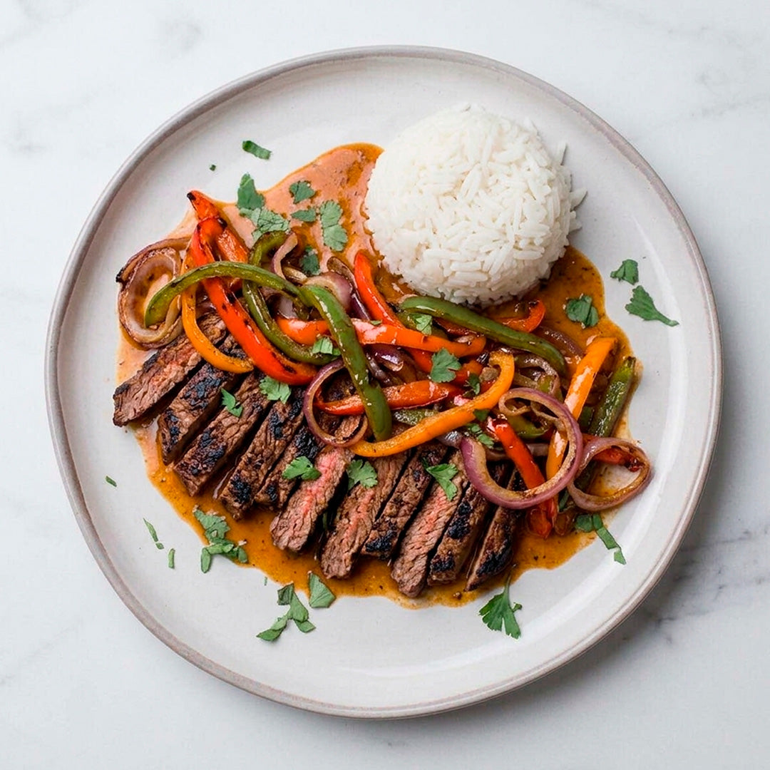 Fajitas de res con pimientos