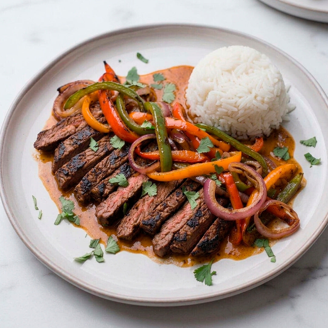 Fajitas de res con pimientos