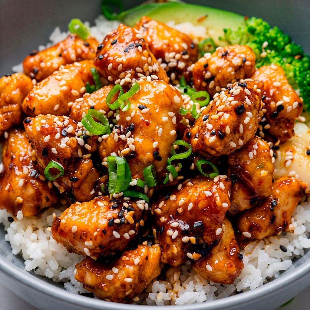 Bowl de pollo teriyaki con arroz